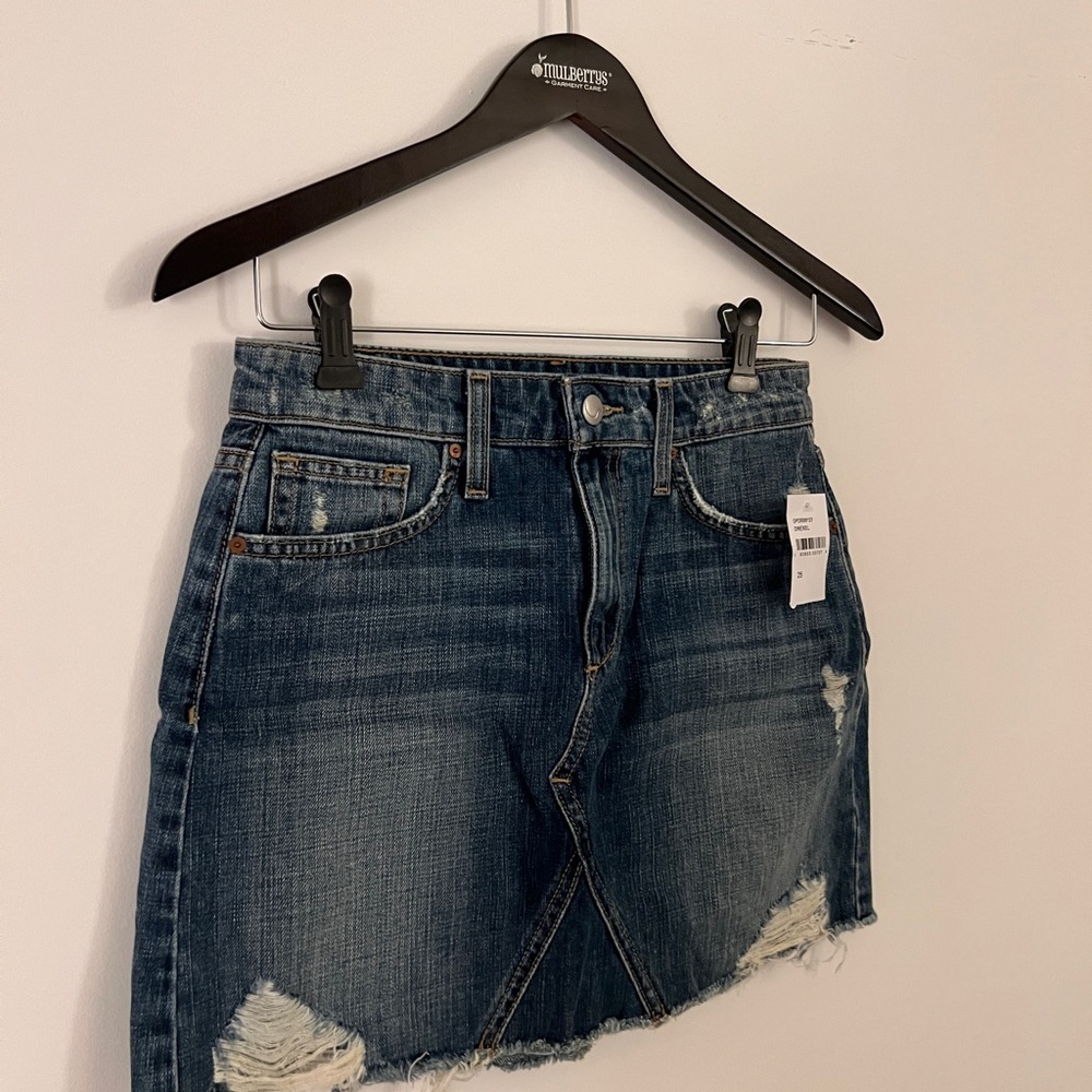 Joe's Jeans NWT High Rise Drexel Mini Denim Distressed Jean Skirt Size 25 - Picture 2 of 5